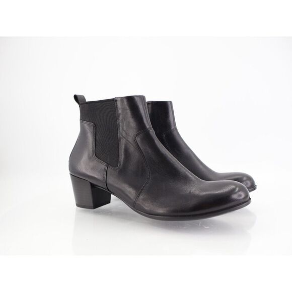 ECCO Shape 35 Ankle Chelsea Boot Size 40 9 / 9.5 Black Leather Block Heel Light - Picture 1 of 12